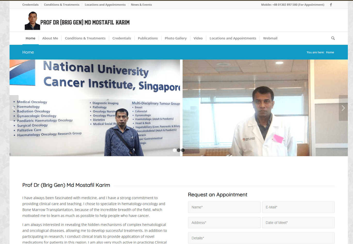 Prof. Dr. Md Mostafil Karim — Hematology Specialist Website