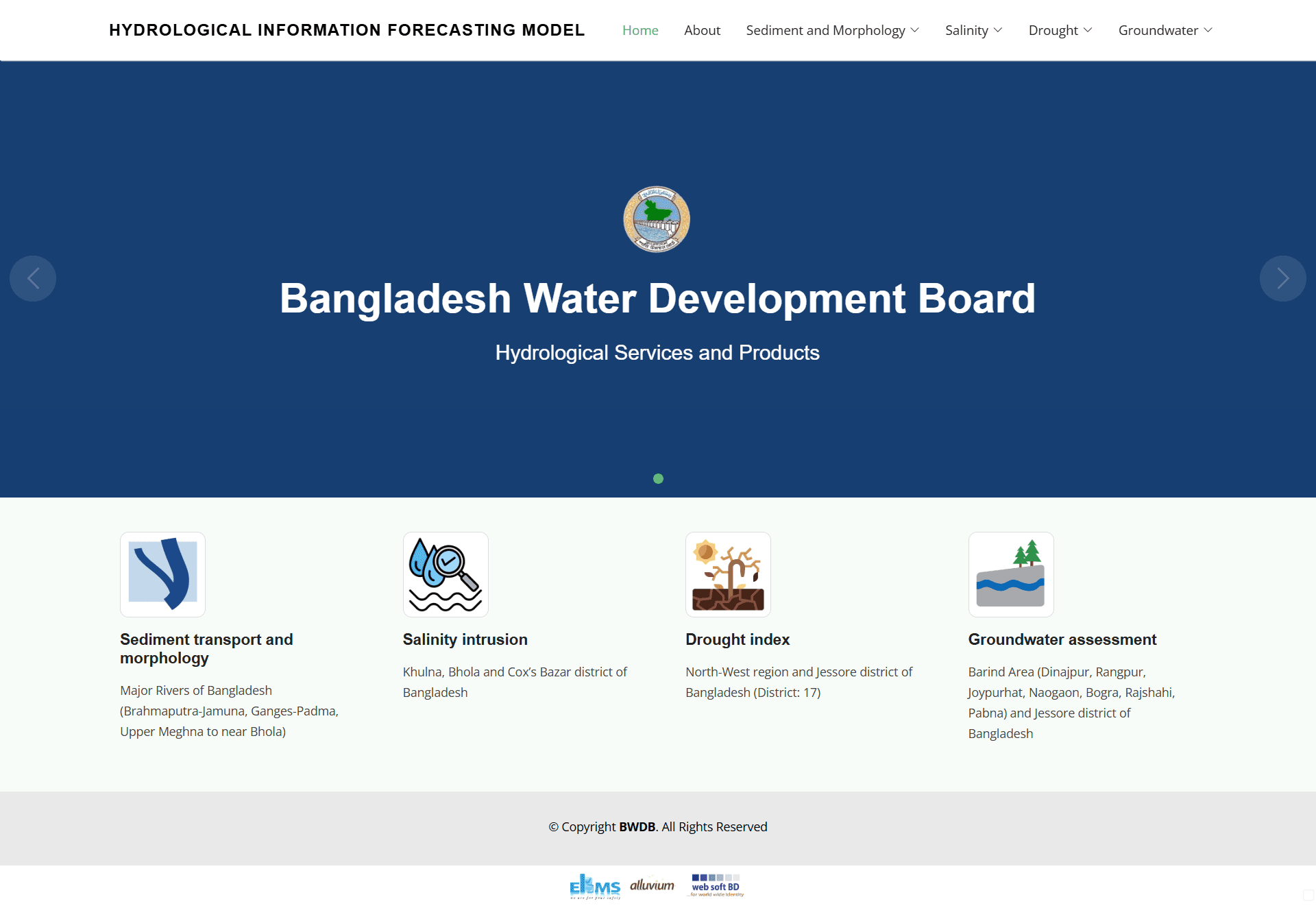 Hydrological Information Forecasting Model website preview