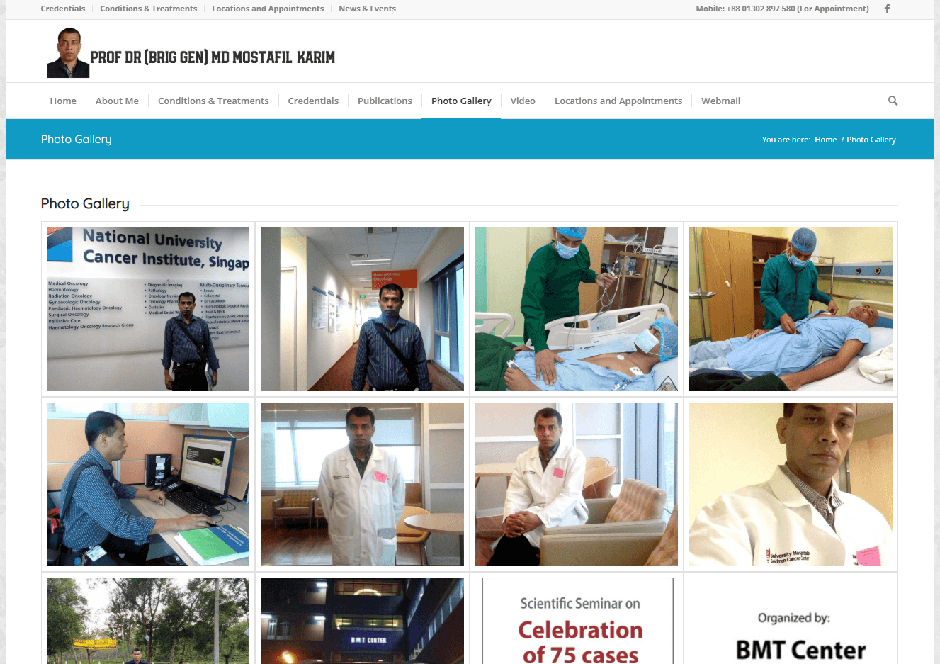 Prof. Dr. Md Mostafil Karim — Hematology Specialist Website screenshot 3