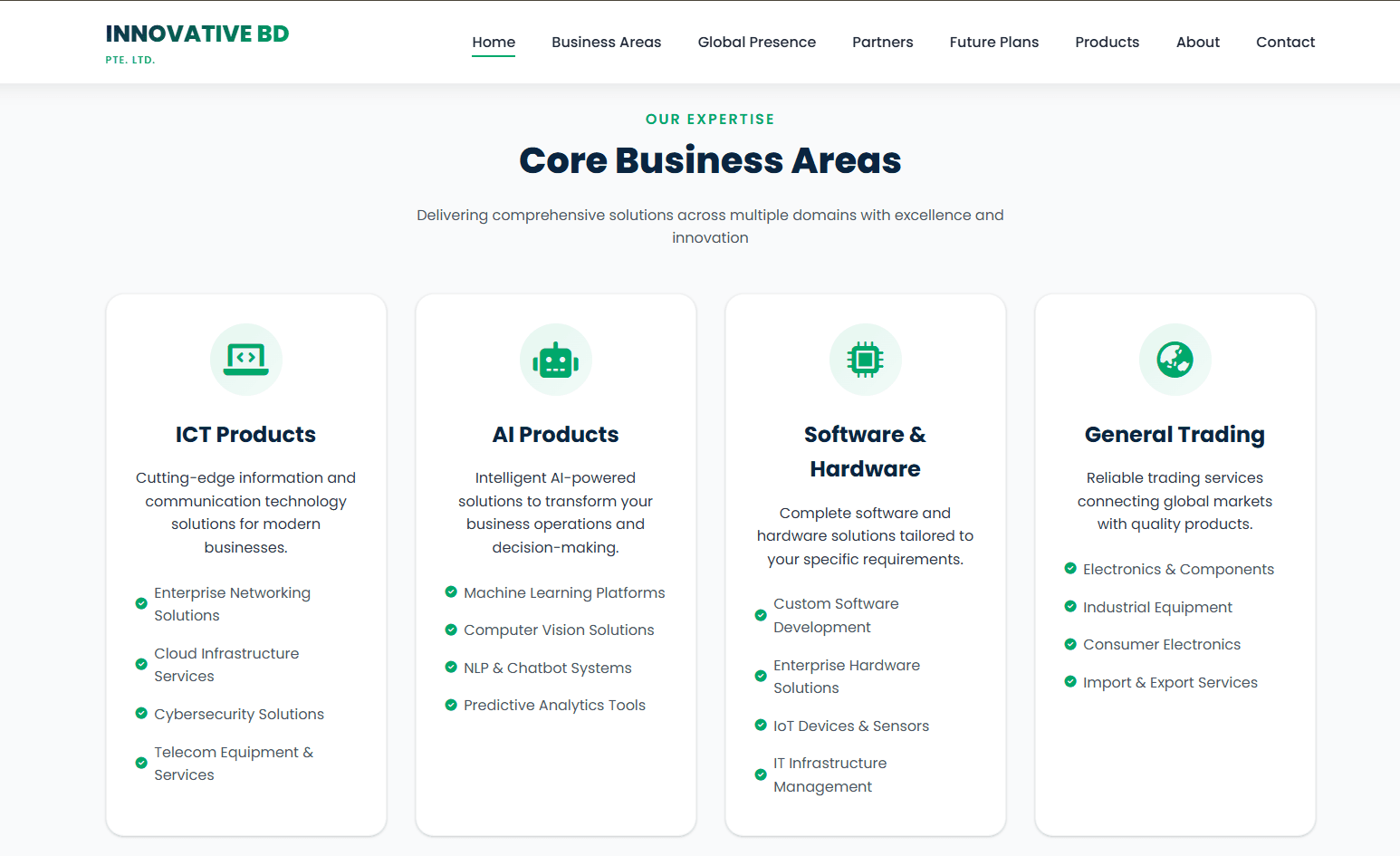 Innovative BD — ICT & Global Trading Website screenshot 2