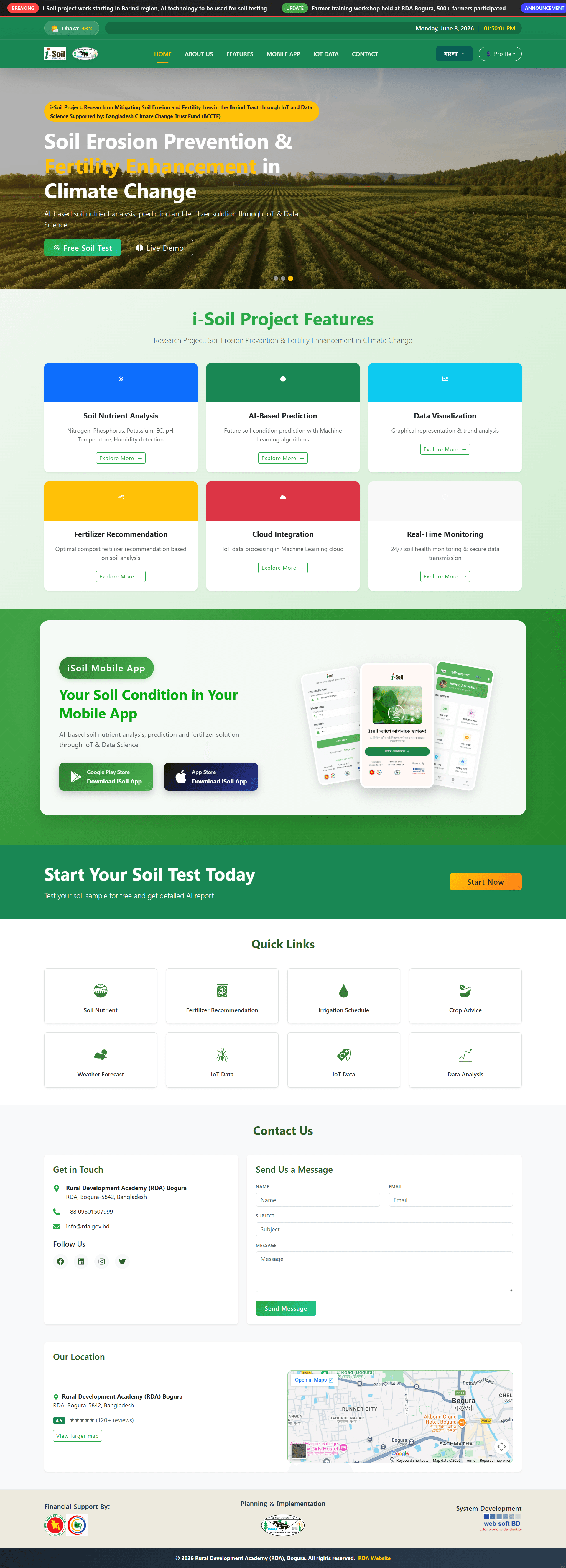 I-Soil — IoT Soil Monitoring website preview